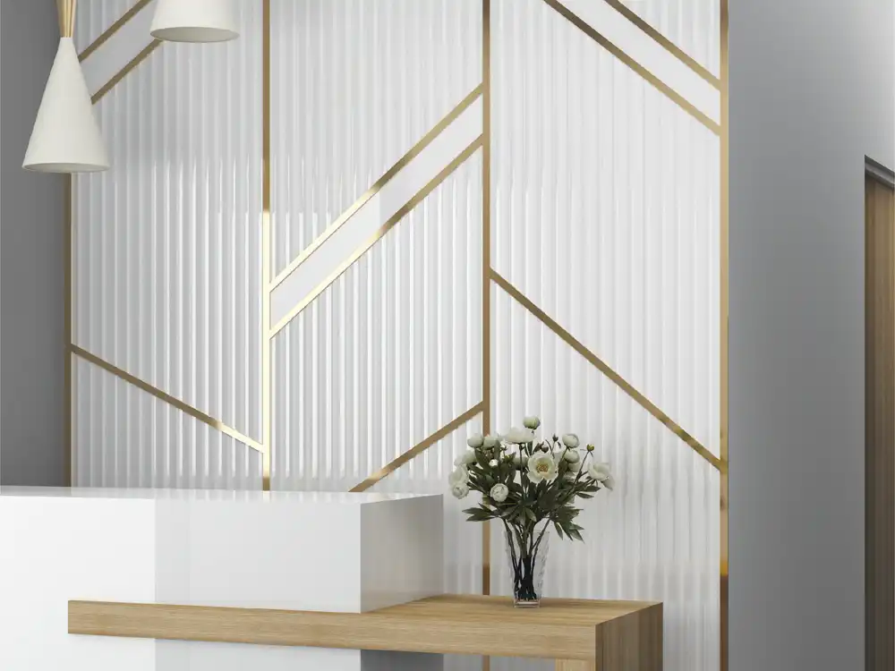 Fluted louver designs for interior walls